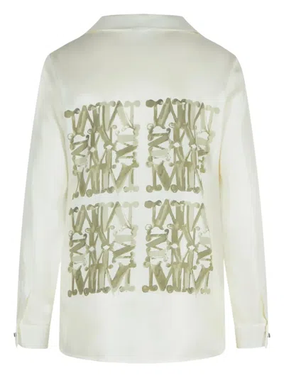 Max Mara Nabil Silk Twill Shirt In Gray