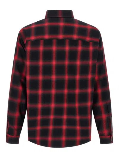 Diesel Button-up Shirt With Bold Checkered Pattern In Black
