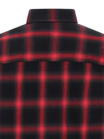 Diesel Button-up Shirt With Bold Checkered Pattern In Black