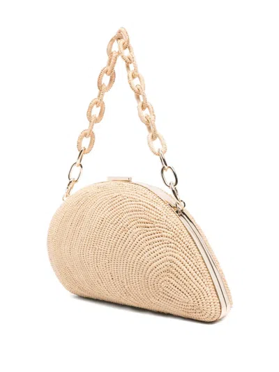 Simkhai Raffia Bridget Oyster Shell Clutch Bag In Neutral