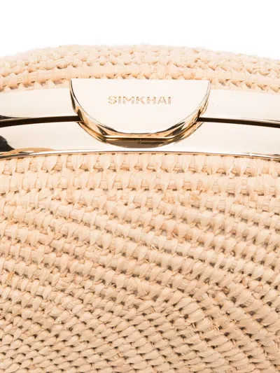 Simkhai Raffia Bridget Oyster Shell Clutch Bag In Neutral