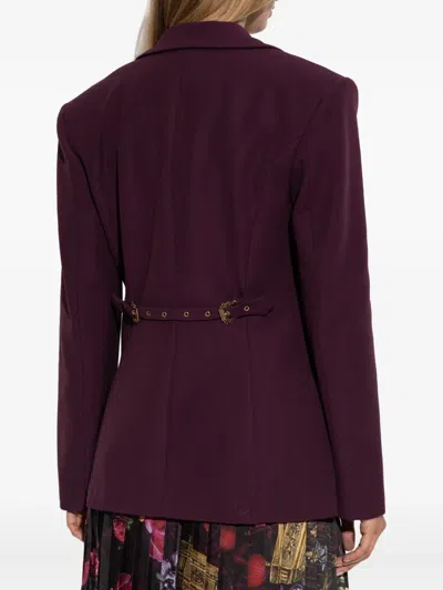 Versace Jeans Couture Button Blazer In Brown