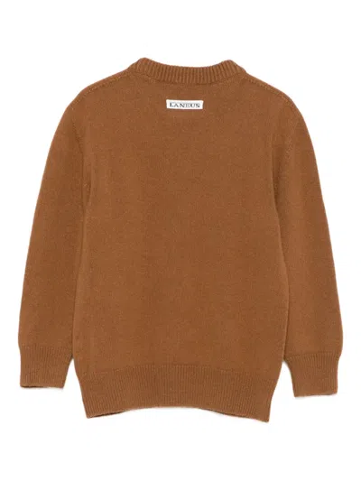 Laneus Crewneck Pullover In Brown