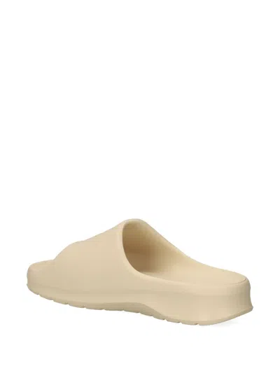 Lacoste Crocodile-logo Platform Slides In Neutral