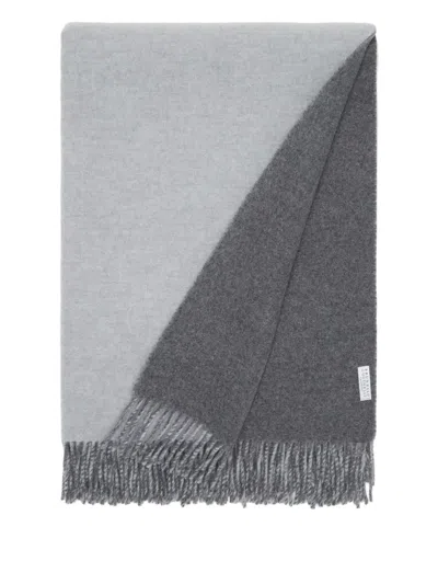 Brunello Cucinelli Fringe-edges Blanket (200cm X 150cm) In Gray