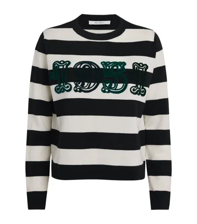 Max Mara Viterbo Wool Crewneck Sweater In Multi