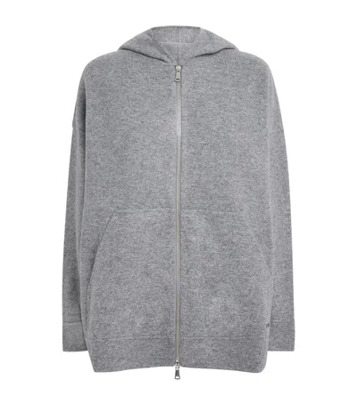 Max Mara Wool-blend Zip-up Hoodie In Gray