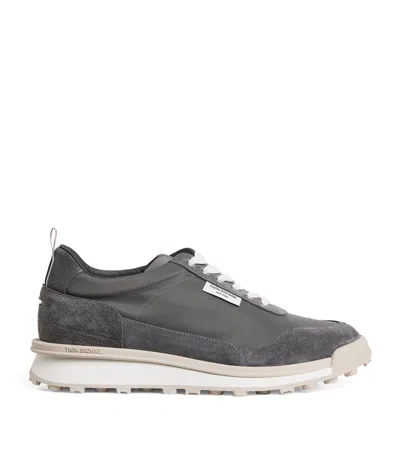Thom Browne Gray Double Tech Nylon Alumni Sneakers In Gray