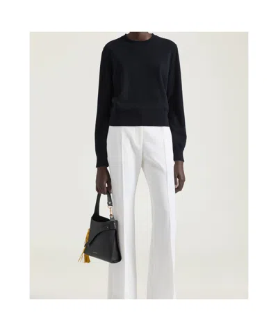 Givenchy Ribbed Crewneck Sweater Long Sleeves In Black