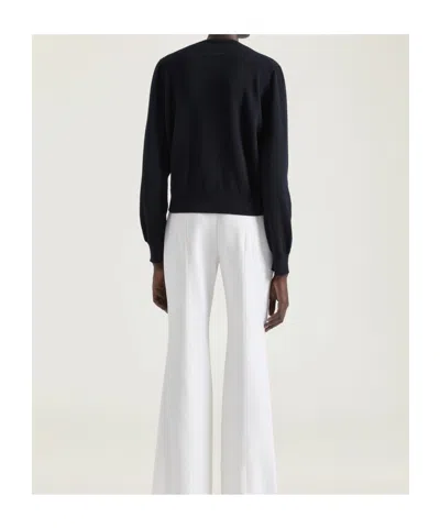 Givenchy Ribbed Crewneck Sweater Long Sleeves In Black