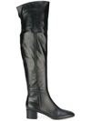 Gianvito Rossi Seamed Leather Over-the-knee Boots, Black