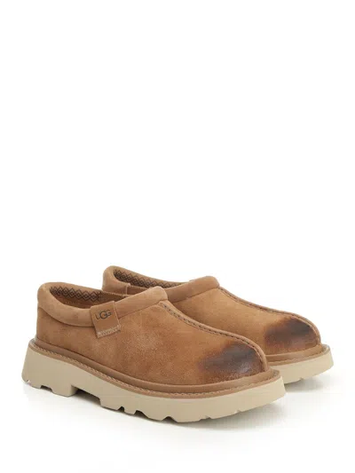 Ugg Chunky Sole Round Toe Slippers With Stitch Detailing In Brown