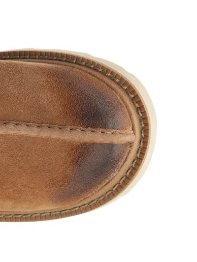 Ugg Chunky Sole Round Toe Slippers With Stitch Detailing In Brown