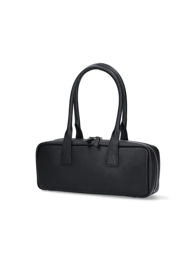 Staud Dude Small Leather Shoulder Bag In Black