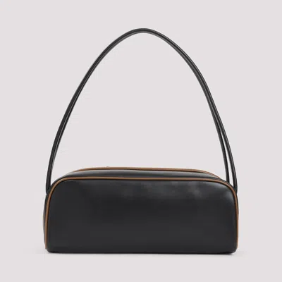 Prada Swing Smooth Leather Shoulder Bag In Black
