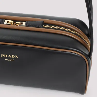 Prada Swing Smooth Leather Shoulder Bag In Black