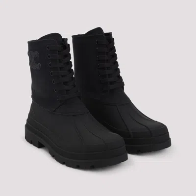 Celine Chic Canvas Ankle Boots With Round Toe And 3cm Heel In Multi