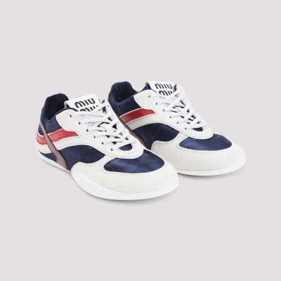 Miu Miu Multicolor Tech Fabric And Suede Gymnasium Sneakers In Animal Print
