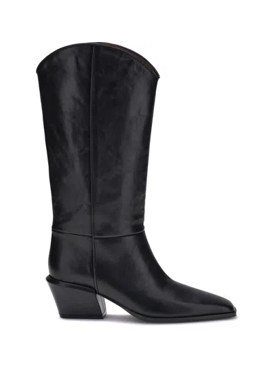 Paris Texas Bettina Leather Pointed Toe Boots 50mm In Black