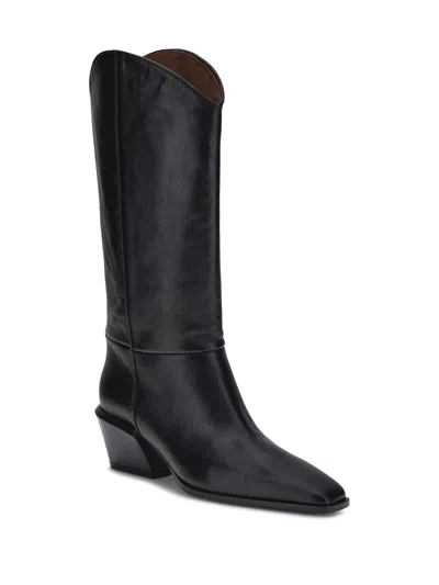 Paris Texas Bettina Leather Pointed Toe Boots 50mm In Black