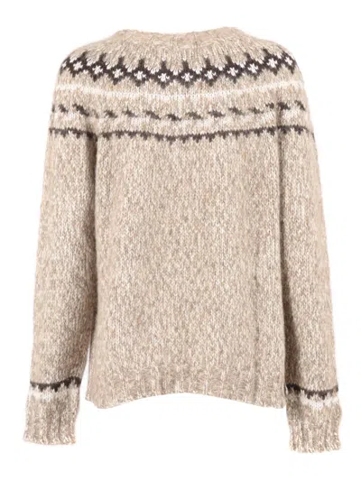 P.a.r.o.s.h Parosh Moline` Round Neck Sweater In Neutral