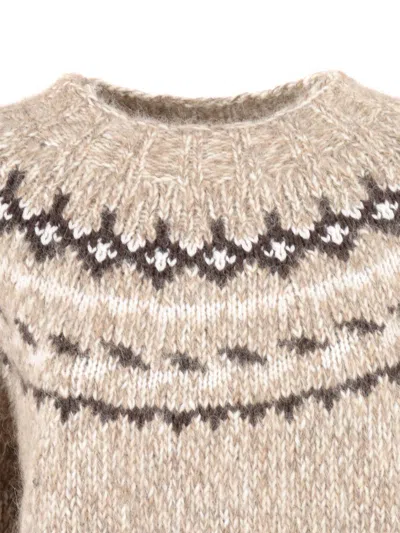 P.a.r.o.s.h Parosh Moline` Round Neck Sweater In Neutral