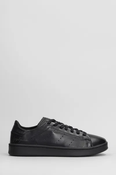 Y-3 Low-top Sneakers With Perforated Detailing And Rubber Sole In Black