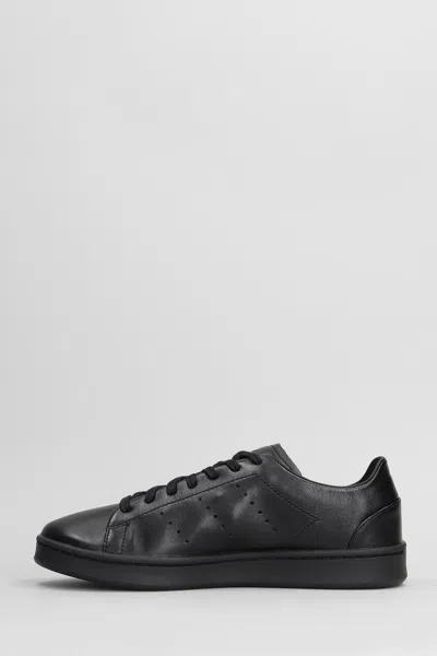 Y-3 Low-top Sneakers With Perforated Detailing And Rubber Sole In Black