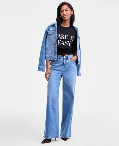 On 34th Women's High-rise Wide-leg Jeans, Macy's Exclusive In Blue