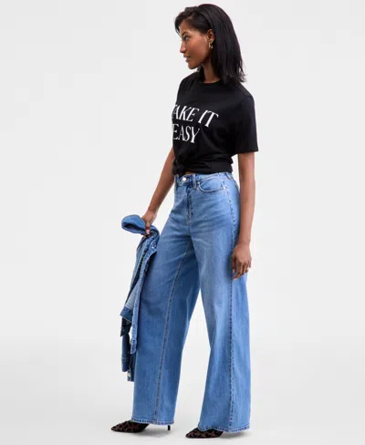 On 34th Women's High-rise Wide-leg Jeans, Macy's Exclusive In Blue