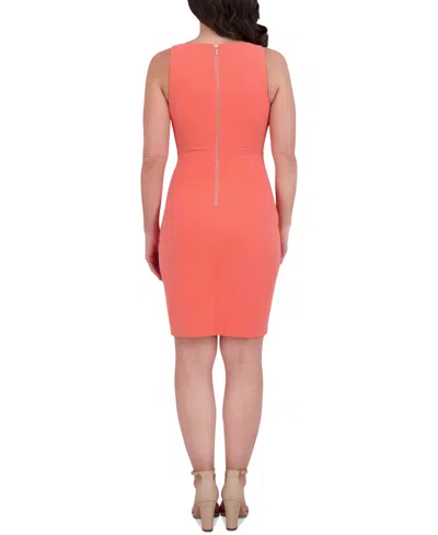Siena Women's Origami-pleat Sleeveless Bodycon Dress In Orange