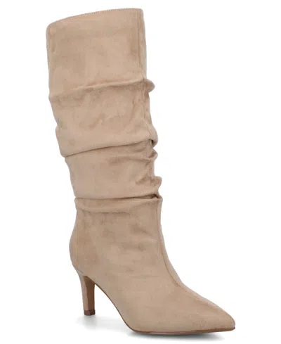 Journee Collection Journee Women's Sonnet Knee High Extra Wide-calf Slouchy Boots In Brown