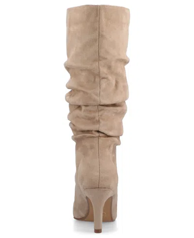 Journee Collection Journee Women's Sonnet Knee High Extra Wide-calf Slouchy Boots In Brown