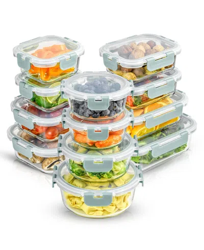 Joyjolt 24-pc. Glass Storage Containers With Lids In Blue