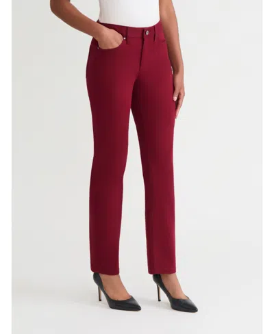 Jones New York Women's Lexington Ankle Length Straight Jeans In Burgundy