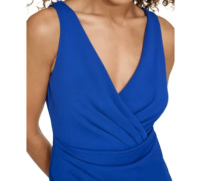 Siena Women's Origami-pleat Sleeveless Bodycon Dress In Blue