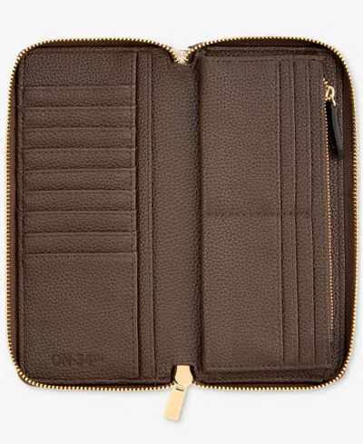 On 34th Angii Solid Zip-around Wallet, Macy's Exclusive In Brown