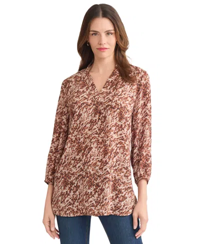 Jones New York Leopard Print Tunic In Brown