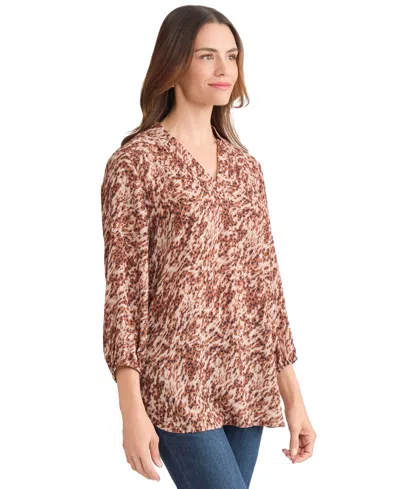 Jones New York Leopard Print Tunic In Brown