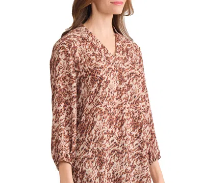 Jones New York Leopard Print Tunic In Brown