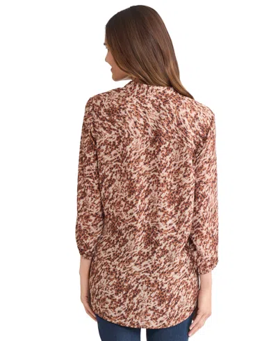 Jones New York Leopard Print Tunic In Brown