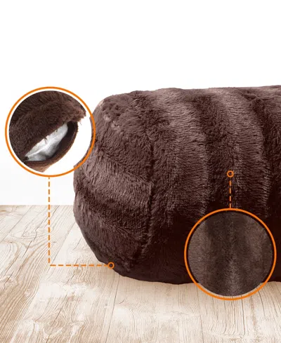 Cheer Collection Bolster Decorative Pillow Set, 8" X 24" In Brown