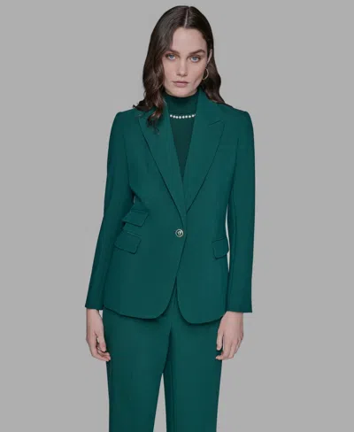 Karl Lagerfeld Women's Single-breasted Peak Lapel Blazer In Green