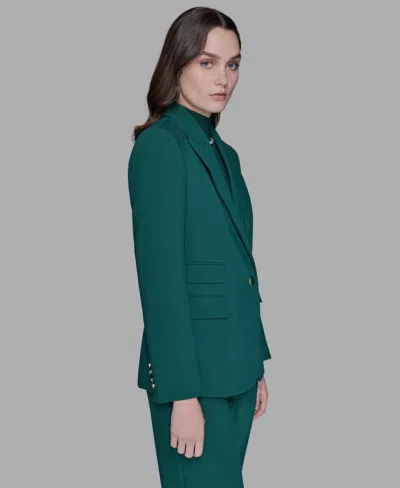 Karl Lagerfeld Women's Single-breasted Peak Lapel Blazer In Green