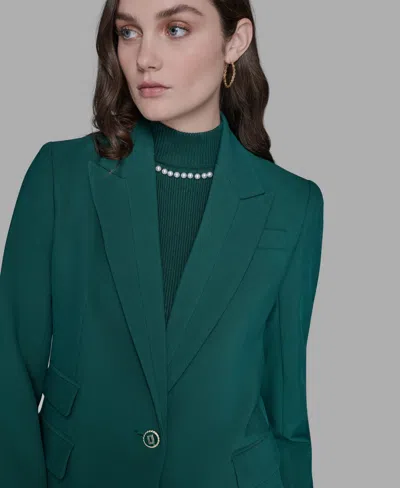 Karl Lagerfeld Women's Single-breasted Peak Lapel Blazer In Green