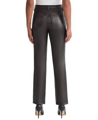 Jones New York Women's Faux Leather High Rise Elastic Waistband Pants In Black