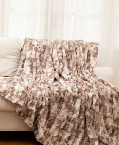 Cheer Collection Luxuriously Soft Faux Fur Design Blanket, 50" X 60" In Multi