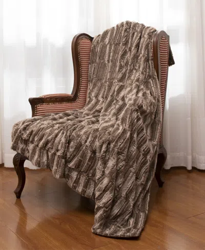 Cheer Collection Luxuriously Soft Faux Fur Design Blanket, 50" X 60" In Multi
