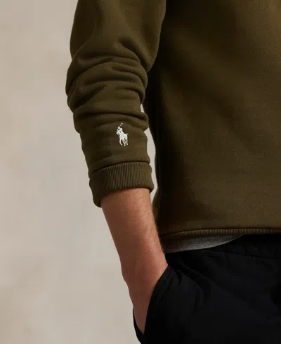 Polo Ralph Lauren Olive Green Logo-embroidered Sweatshirt In Green