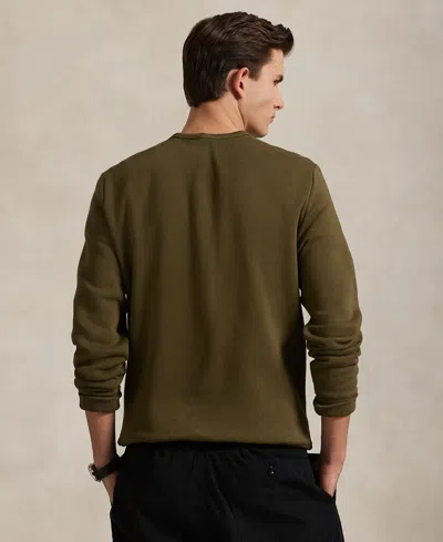 Polo Ralph Lauren Olive Green Logo-embroidered Sweatshirt In Green